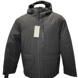 NEW COLE HAAN Mens Jacket Black Size M Down Puffer Insulated Hooded Full Zip